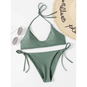 SHEIN Halter Top Self Tie Bikini